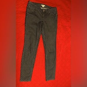 Blue polka dot skinny jeans